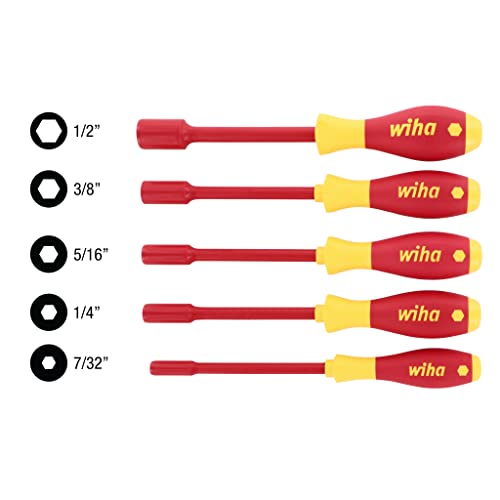 Wiha 32292 Insulated Nut Driver Set, Inch, 1000 Volt, 5 Piece #TOP3
