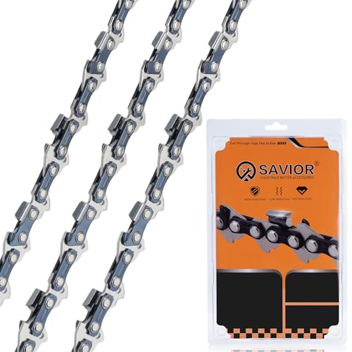 Savior Lot de 3 Chaînes de Tronçonneuse Faible Rebond 3/8