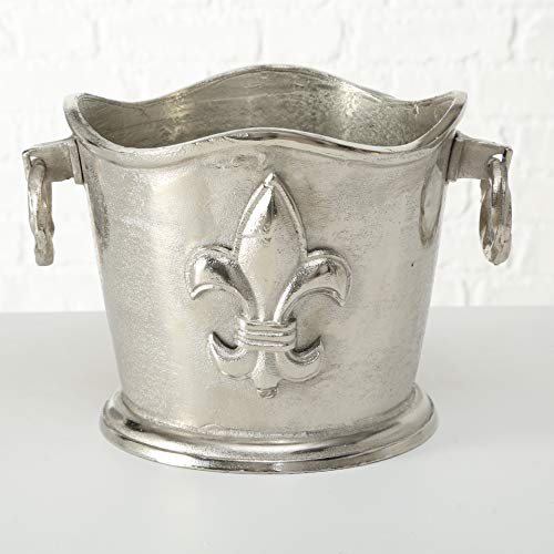 Luxury Champagne Bucket Wine Cooler, French Flair, Fleur De Lis Crest, Hand Cast Aluminum, Old World Craft Finish, Up To 8 Bottles, 14 1/4 L X 11 1/2 W X 9 3/4 #TOP6
