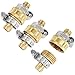 3Sets Brass 1/2" Garden Hose Mender End Repair Male Female Connector with Stainless Clamp