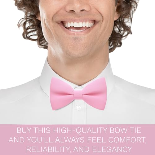 Image of Bow Tie House Mens Bowties Pre-tied Shape Clip on Bowtie Solid Men Formal Wear for kids, baby boys, toddler any age bow ties