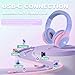 ADOOPE Wired Kids Headphones with USB C Plug, 85dB Safe Volume, Adjustable Headband, Tangle-Free Cord Headphones for School, Tablet, Travel (Light Purple & Pink, Without Microphone)