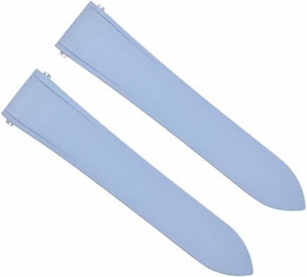 Ewatchparts 21MM RUBBER WATCH STRAP BAND COMPATIBLE WITH CARTIER SANTOS WSSA0018 QUICK RELEASE SKY BLUE