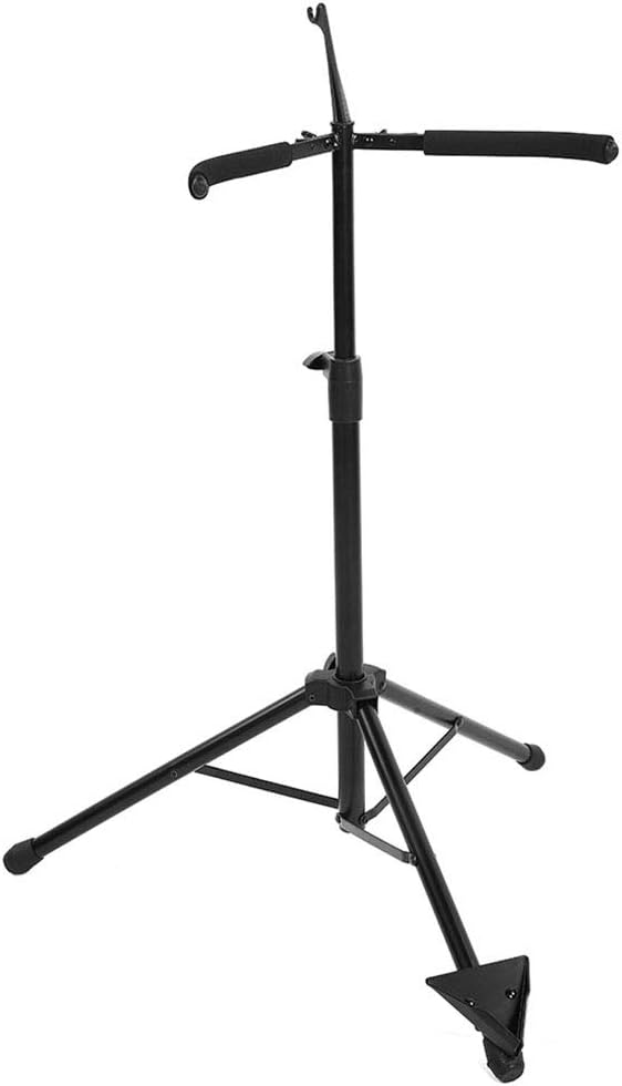 Foldable Cello Stand, with Non Slip Pads for Soft Rubber Cover and Triangular Groove Adjustable Stand Tripod Support for Musical Instruments