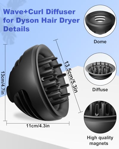 YTCHYYSK New Wave+Bico difusor de cachos para secador de cabelo supersônico Dyson HD01 HD02 HD03 HD0