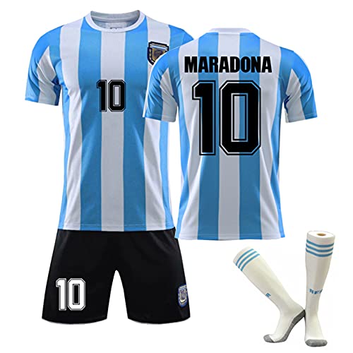YQY Maradona Jersey No. 10 Argentina Retro 1986 Edición Conmemorativa Rey del Juego de Pelota G 22#