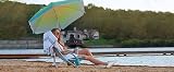 WGOS Camping Cot with Removable Mattress NavyBlue 1-Pack + Beach Chair with Umbrella and Cooler 2-Pa