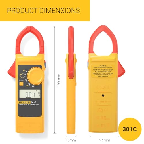 Image of FLUKE 301C - 1000A TRUE RMS AC - SLIM & COMPACT CLAMP METER (with TL-75 Test Leads Set)