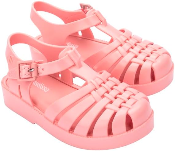 mini melissa Possession Fisherman Jelly Sandal for Toddlers and Girls – Adjustable Buckle Summer Sandals, Waterproof, Bubblegum Scent, Comfortable Beach, Play and Dress Shoes for All Day Wear