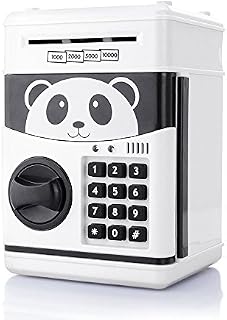 TOPBRY Cartoon Electronic Password Piggy Bank Cash Coin Can,Auto Scroll Paper Money Saving