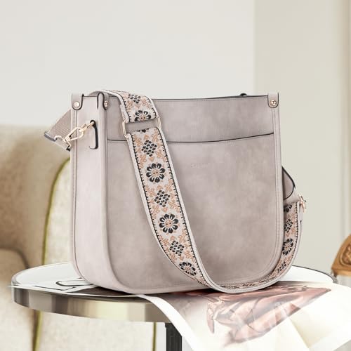 Image of Crossbody Bag Women Vegan Leather Hobo Handbag Trendy Crossbody Shoulder Bag Purses For Women with 2 Adjustable Strap