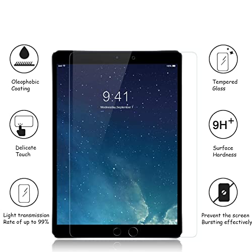 Bubble Free Tempered Glass Screen Protector with Compatible Apple Pencil For Apple iPad 9.7in (2018/2017)