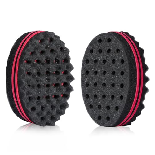 2 esponjas de cabello para rizos de hombre con agujeros pequeños