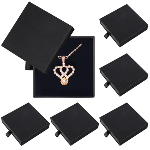 Zuimei 6 Pcs Jewelry Gift Boxes Necklace Earring Bracelet Drawer Organizer Box Kraft Jewellery Gift Boxes For Birthday Wedding Anniversaries Valentine's Present