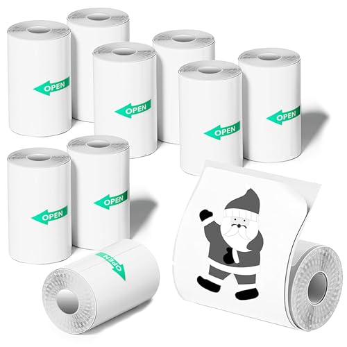 10 Rolls Mini Thermal Printer Sticker Paper, 57 X 25mm, Mini Pocket Printer Sticker Paper for Most Kids Instant Camera, Kids Instant Camera Refill Mini Printer Paper