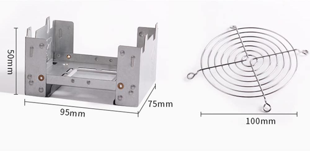 Steel Folding Stove Burner Pocket W/Stand Rack for Outdoor Bbq Picnic Camping