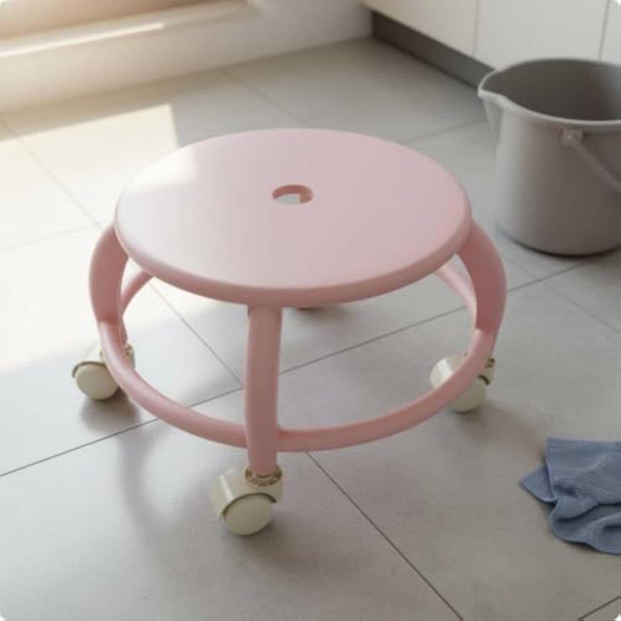 Wheeled Stool with Full Rotation Casters