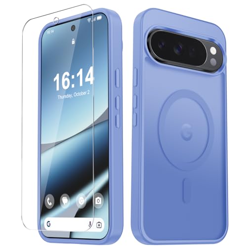 Image of for Google Pixel 10 /10 Pro Case, Matte Magnetic Phone Cover [with 1 Screen Protector] [Support for MagSafe] [Shockproof Military Grade Protection] Translucent Frosted Back, Purple