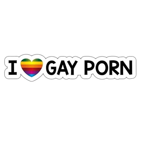 AIMALL Funny Car Window Bumper Sticker, "I Love Gay Porn" Prank Decal for Jokes, Gay Pride Decoration, Strong Adhesive for Cars and Laptops