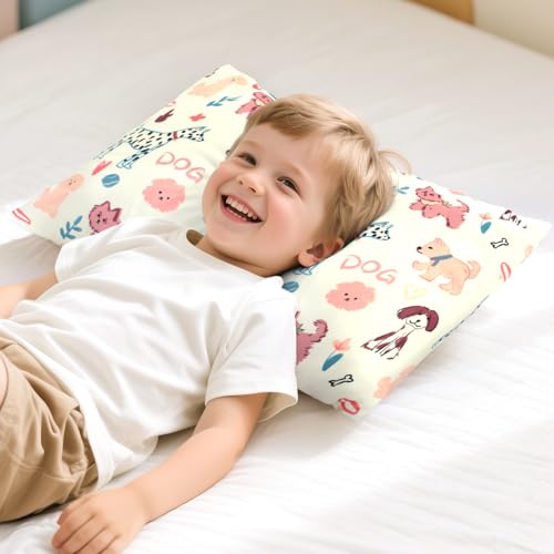 Image of Cloele Kids Toddler Pillowcase Envelope Travel Pillowcase Baby Pillow Cover Fits Pillows Sized 12x16 or 13x18-1 Pack Soft Children's Bedding Pillowslip Case for Boys and Girls -Cute Dogs