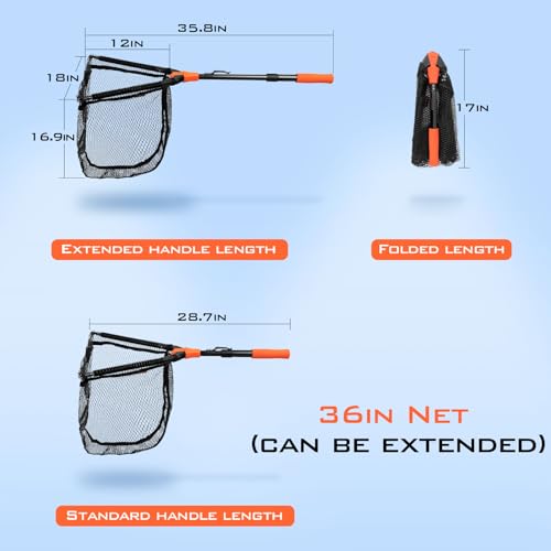 KastKing Pontus Fishing Net, Foldable & Lightweight Landing Net with Built in Length Scale, Strength Aluminum Handle, Fishing Gear and Gift for Men by KastKing - Image 8