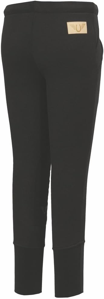 TuffRider Children's Unifleece Pull-On Stretch Fleece Knee Patch Winter Breeches