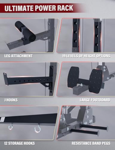 Image of MAJOR FITNESS Drone3 Smith Machine, 2500lbs All-in-One Home Gym Power Rack with Dual Pulley System for Cable Crossover, Pull-Up Bars