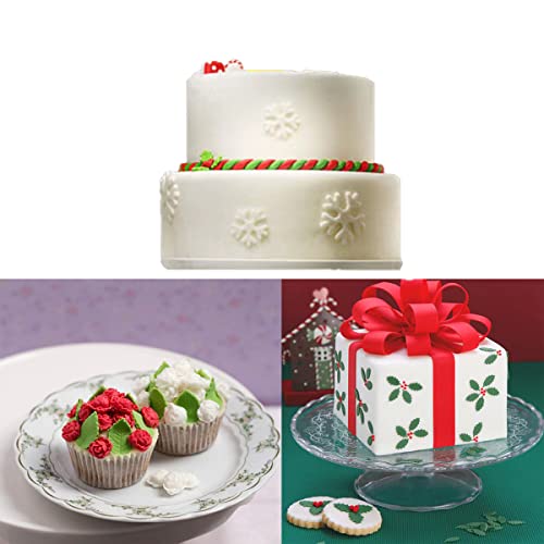 Gobaker 9Pcs Christmas Holly Leaf, Snowflake And Rose Leaf Fondant Cookie Cutter, Christmas Biscuits Embossing Molds For Holiday Party Cake Cupcake Gum Paste Sugar Craft Decorating Baking Tools #TOP4