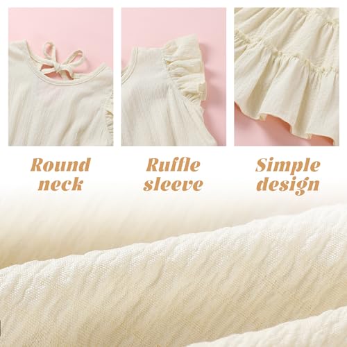 YOUNGER TREE Toddler Dress Baby Girl Summer Clothes Ruffle Sleeve Smock Beach Boho Dresses Sundress4