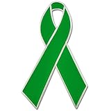 PinMart Green Awareness Ribbon Enamel Lapel Pin