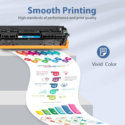 201A Toner Cartridges 4 Pack Compatible for HP Color LaserJet Pro M277dw Reaplacement for HP201A 201X Set High Yield with M252dw MFP M277dw M277n M277c6 Printer (Black/Cyan/Magenta/Yellow) by Aililiya - Used condition - Image 4