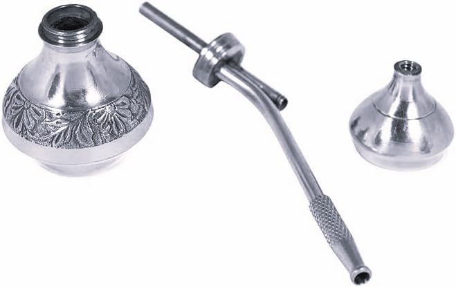 Brass Vintage Hookah (Silver_3.5 Inch X 2.3 Inch X 4.7 Inch)