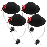 4 Mini Chapeaux De Cowboy En Feutre Pour Poupées - Accessoires Maison De Poupée Et Décorations - DIY