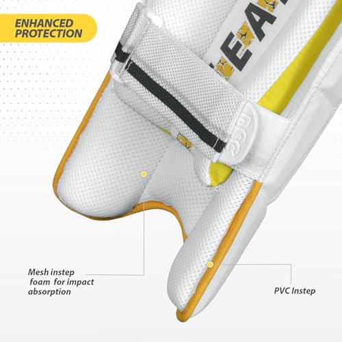 Image of DSC Valor Cricket Batting Legguard for Mens, Color - White, Size - Mens, Ambi