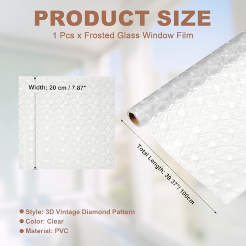 Película decorativa para ventana 39.4 x 7.9 pulg clara miniatura 2