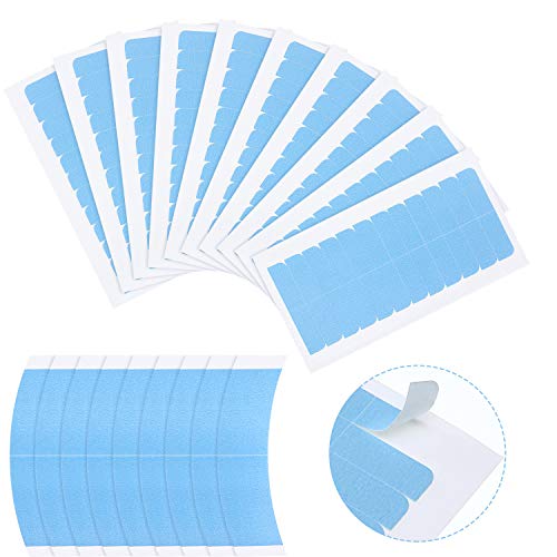 390 Pcs Double Sided Wig Tape Adhesive Waterproof Tape Tabs in Hair Extension Hair Pieces Replacement Tape for Women Men Wig Toupee Hairpiece (Blue)