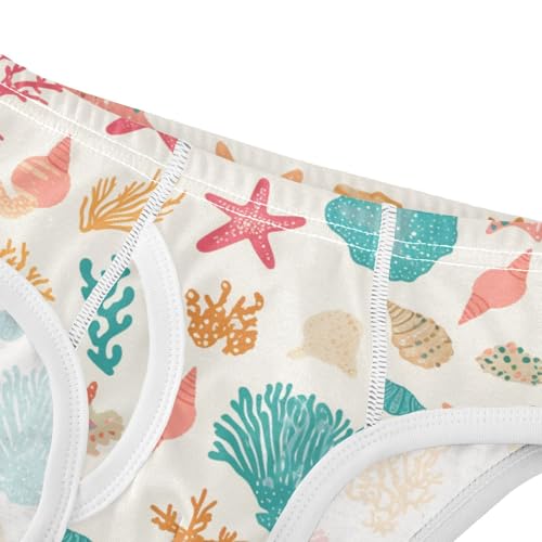 KLL Seashells Corals Alga and Starfishes Toddler Boys Comfort Briefs Breathable Children Undies4