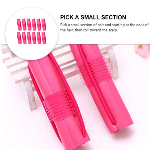 FRCOLOR Conjunto de 12 peças de modelador de cabeleireiro, esponja de plástico, rosa fofo, raízes, r