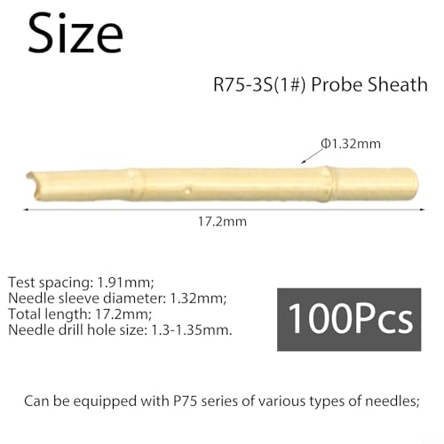 Image of Spring Test Probe Receptacle Tool For Various PCB Testing Needs, Metal Insulated Needle Round Head Pogo Pin Probe Test Tools PCB Testing(R75-3S)