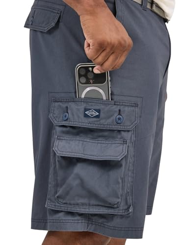 Lee Wyoming Cargo-Shorts für Herren, groß und hoch, mit Gürtel, Sportliches Blau, 52 Big 3