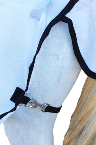 Image of Challenger Horse Equine Scrim Mesh Summer Fly Sheet Spring Airflow Neck White 73129