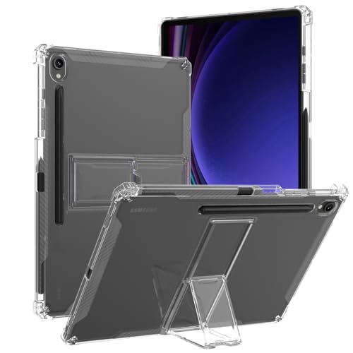 Miimall Compatible with Samsung Galaxy Tab S9 Tablet Case with Stand, Clear TPU Shookproof Ultra-Thin Lightweight Anti-Scratch Protective Cover for Galaxy Tab S9 11 Inch -Transparent