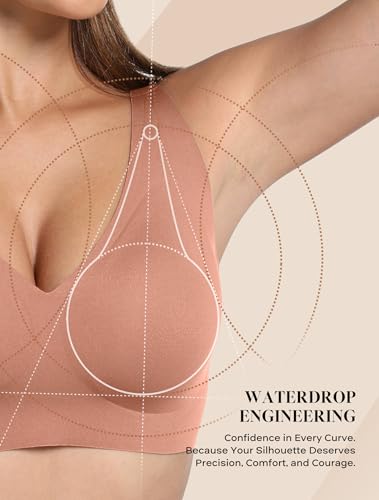 Image of COMFELIE Women Plunge No Underwire Bra Deep V Seamless Supportive Bras Buttery Smooth Comfort Soft Bralettes Underwear