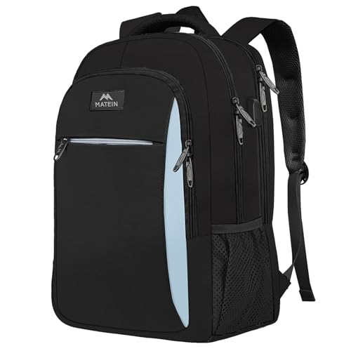 Matein Zaino Porta Pc Uomo, Zaino Pc 15.6 Pollici Con Caricatore Usb, Zaini Universitari Antifurto Zaini Uomo Notebook Università Ufficio Per Viaggio Lavoro Casual Viaggiare, Blu Nero
