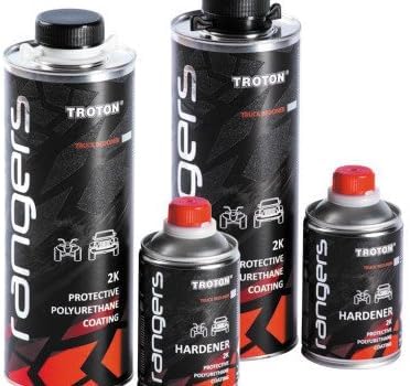 Troton Revestimento de uretano 2K preto, 1 kg, resistente a riscos