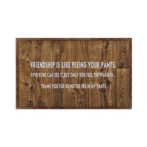 Panneau en bois amitié humour décoration murale rétro pour salon chaleureux