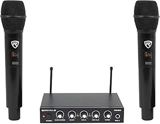 Rockville RKI60 Karaoke Dual Wireless Microphone Mixer For Home Theater System