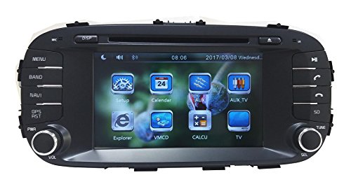 XTTEK 7 inch Touch Screen in Dash Car GPS Navigation System for Kia Soul 2014 2015 2016 DVD Player+Bluetooth SWC+Backup Camera+North America Map
