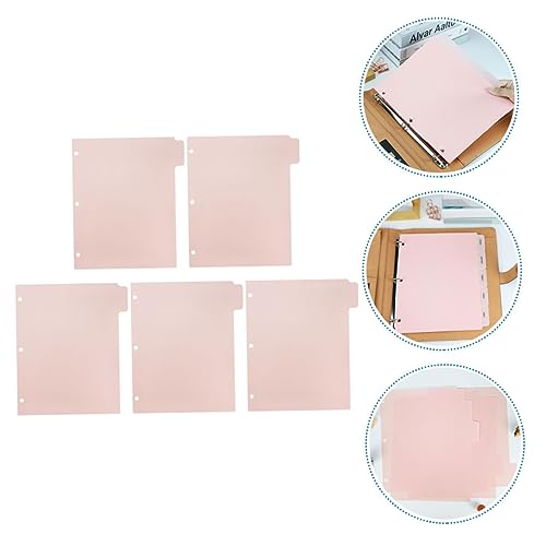 WATIIFUFU Cadernos 5 Folhas De Bloco De Notas Para Clipes Para Fichário Livro De Notas Divisores Pp