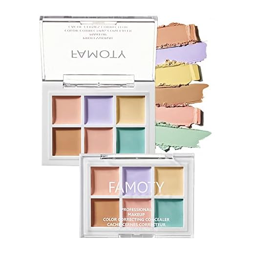 Professional Color Correcting Concealer Palette,Orange Green Purple Color Corrector for Dark Circles Marks Scars Eye-bags.Red Brown Creamy Concealer for Contour or Tattoo Concealer for Mature Skin.Longwearing&Waterproof